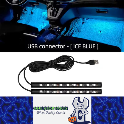 IceBlue LED Car Foot Light LED Interior Decoration Backlight USB Atmosphere Lamp