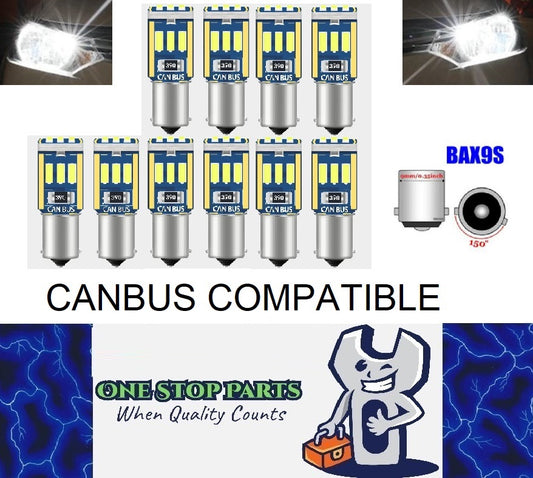 10 x Cool White BAX9S 9SMD NON POLARITY SUIT PARK INTERIOR LIGHTS (10pcs)