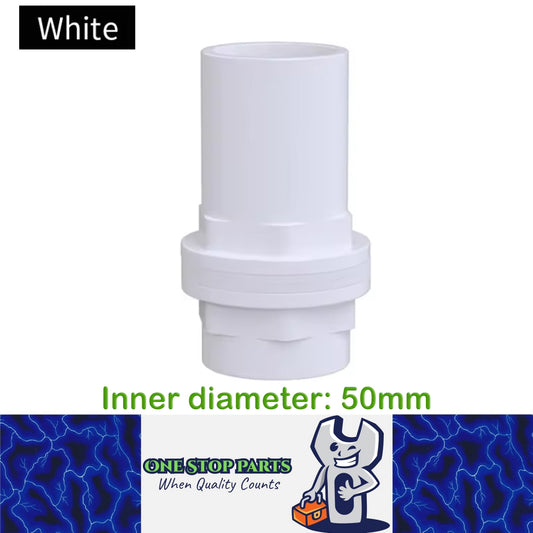 ID50mm White PVC Aquarium Connector Fish Tank Drainage Straight Joint Pipe