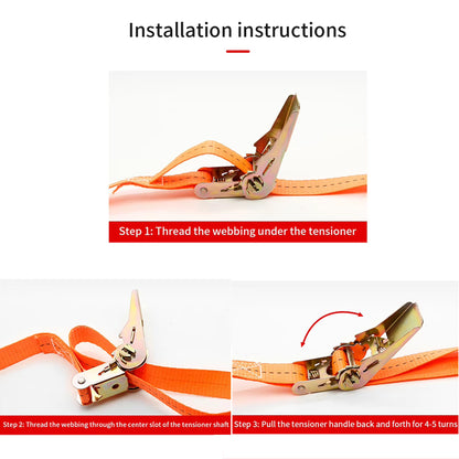8M x 2.5CM Heavy Duty Ratchet Strap Cargo Luggage Tie Down Ratchet Rope Strap