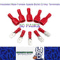 50 Pairs 22-18AWG Insulated Male Female Spade Bullet Crimp Terminals Red