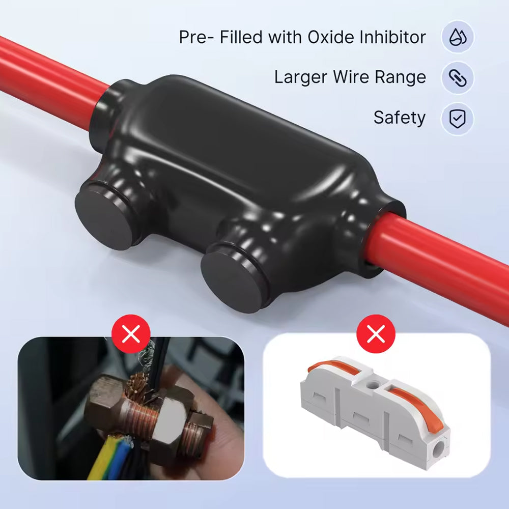 1x Insulated Inline Splice Connector 2/0-6 AWG Wire Connector Aluminum to Copper