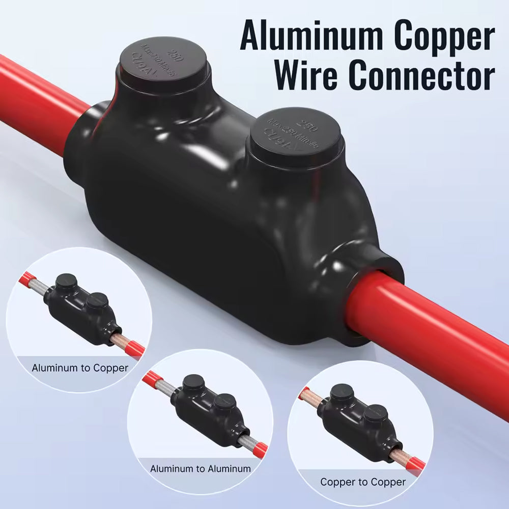 1x Insulated Inline Splice Connector 2/0-6 AWG Wire Connector Aluminum to Copper