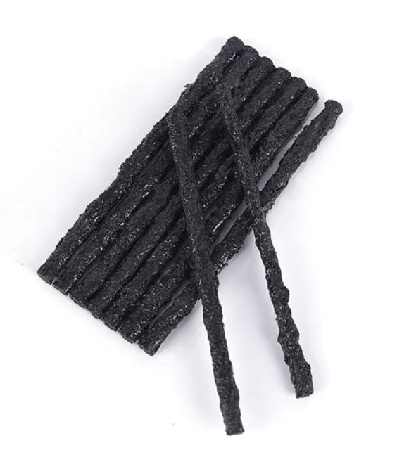 10 x Black 6mm Tyre repair kit strips for plugging tyre puncture hole (10pcs)