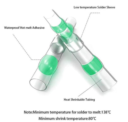 300 x Green Waterproof Heat shrink Wire Connector Solder Insulated Join (300pcs)