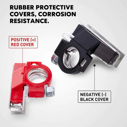 2 x Battery Terminals Positive and Negative Step Up Bolt Terminals (Style 1)