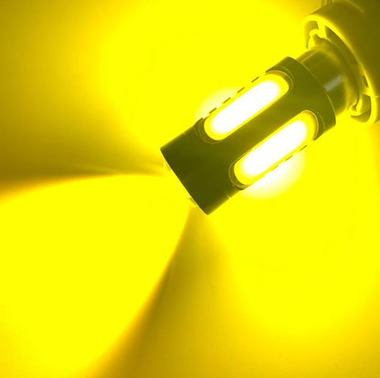 2 x BA15S 12v Yellow LED 5smd COB 360 degress super Bright 1156 (2pcs)