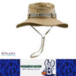 Khaki Men Bucket Hat UV Protection Wide Brim Panama Safari Hiking Fisherman Hat