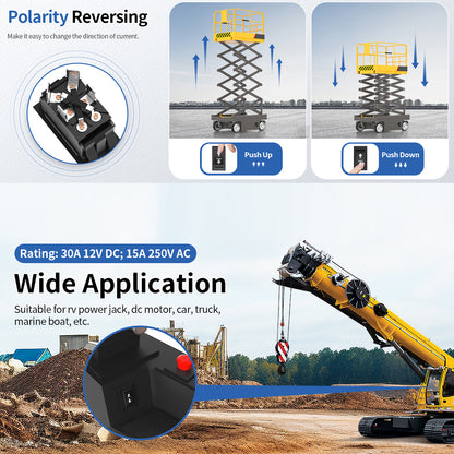 UP Down Momentary Reverse Polarity Switch 12V 30A DPDT Polarity Reversing Switch
