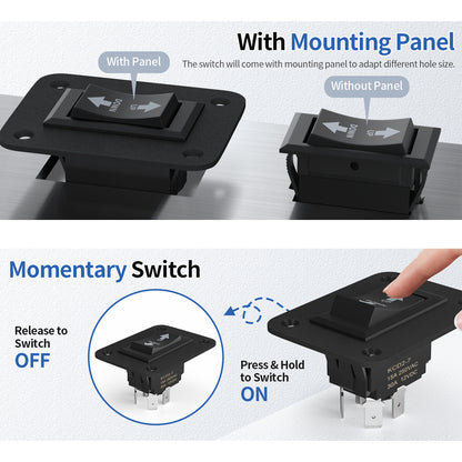 UP Down Momentary Reverse Polarity Switch 12V 30A DPDT Polarity Reversing Switch