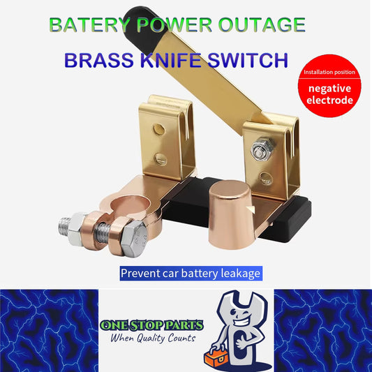 Car Battery Switch Brass Knife Switch 12V-24V Power-off Battery Circuit Breaker