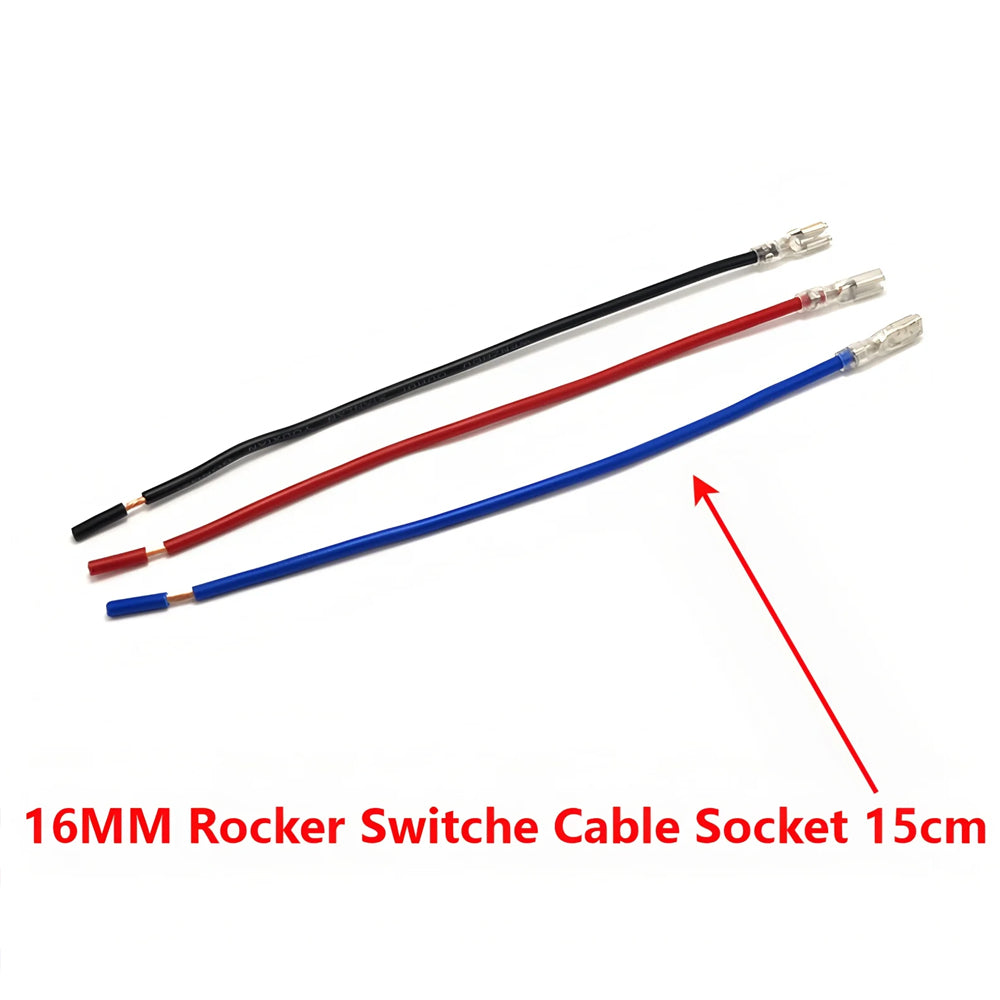 5x Yellow Power LED 16mm Metal Rocker Switch 12-24V 10A 3Pin ON/OFF Self-Locking