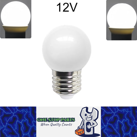 Cool White 12V E27 1W LED Bubble Globe Frosted White LED Bulb ideal for sign