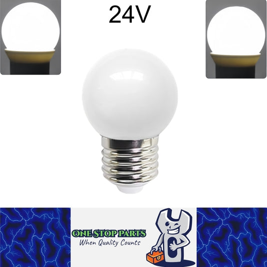 Cool White 24V E27 1W LED Bubble Globe Frosted White LED Bulb ideal for sign