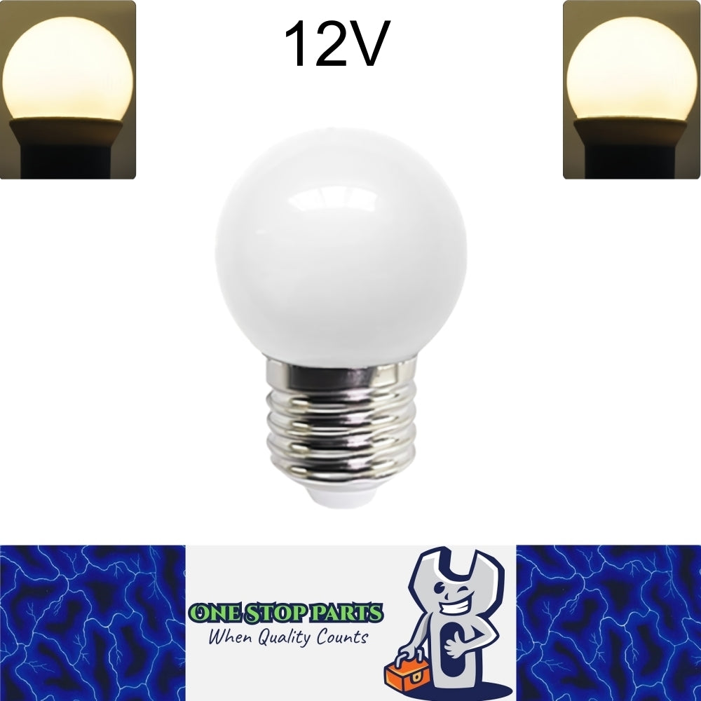 Warm White 12V E27 1W LED Bubble Globe Frosted White LED Bulb ideal for sign