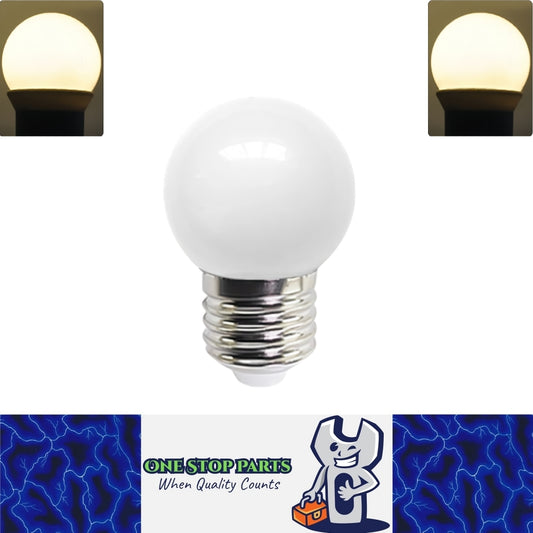Warm White 24V E27 1W LED Bubble Globe Frosted White ideal for sign