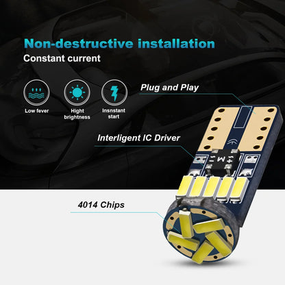 Cool White T10 15SMD High Brightness LED Globes 12V Ideal for Dash Lights Parker