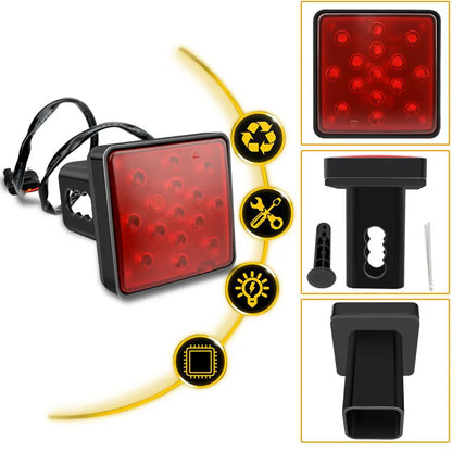 Red LED Car Tail Light Stop Brake Light for Trailer Pickup Hitch (Red Lens)