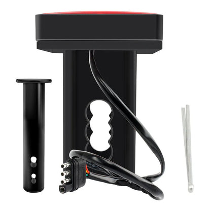 Red LED Car Tail Light Stop Brake Light for Trailer Pickup Hitch (Black Lens)