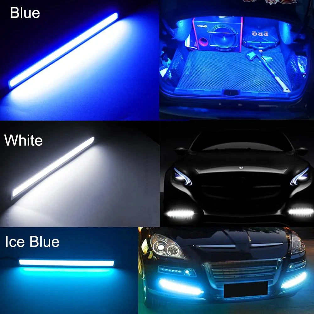 10 x 17CM Blue LED DRL Daytime Running Light Decorative Aluminum 12V Strip Lamp