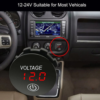 1 x Blue LED Digital Voltmeter Touch Switch Voltage Gauge Meter Car Boat Marine