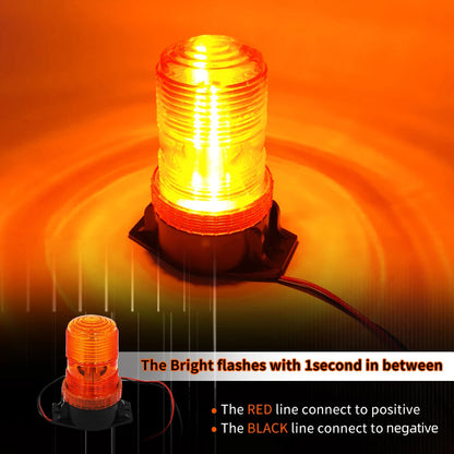 2x Amber LED Emergency Strobe Light 100x130mm Roof Flashing Beacon Warning Light