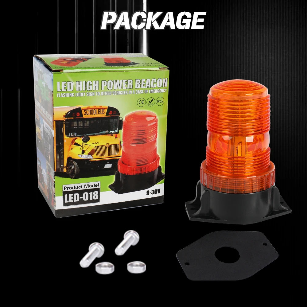 2x Amber LED Emergency Strobe Light 100x130mm Roof Flashing Beacon Warning Light