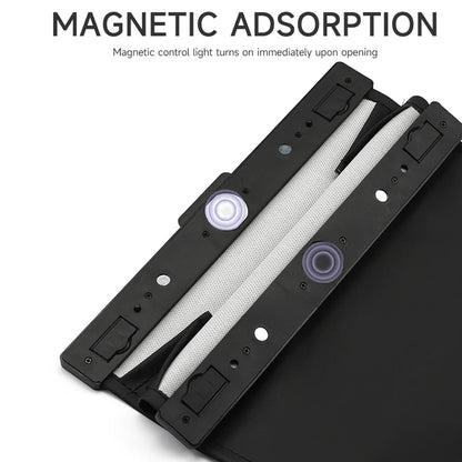 LED Magnetic Car Trash Bag Waterproof PU Leather Seat Hanging Car Garbage Can