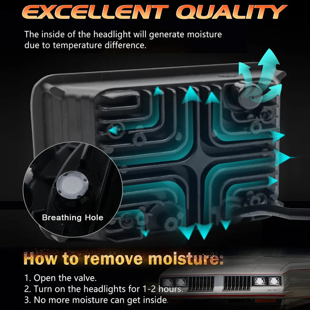 2x Led Headlight 100x165mm Hi/Lo Beam White/Amber DRL for H4656/H4651/4652/H4666