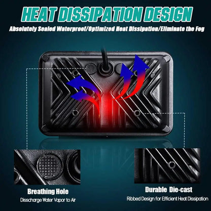 2 x Led Headlight 104x157mm High/Low Beam & Red DRL for H4656/H4651/H4652/H4666