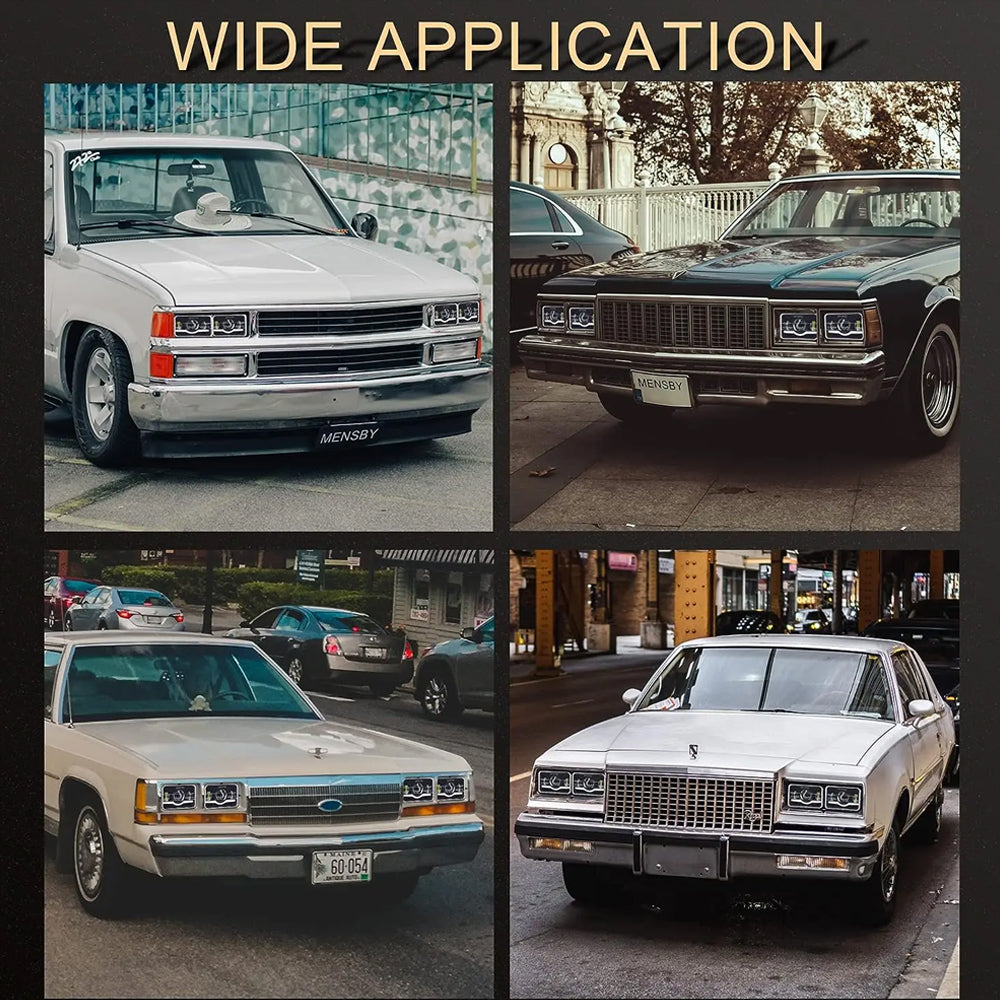 2 x Led Headlight 104x157mm High/Low Beam & Red DRL for H4656/H4651/H4652/H4666