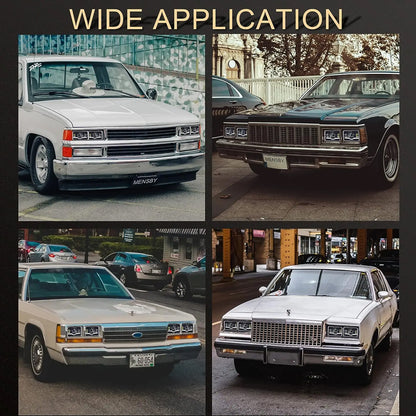 2 x Led Headlight 104x157mm High/Low Beam & Red DRL for H4656/H4651/H4652/H4666