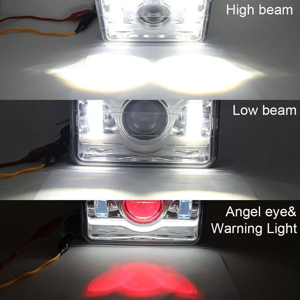 1 x Led Headlight 104x157mm High/Low Beam & Red DRL for H4656/H4651/H4652/H4666
