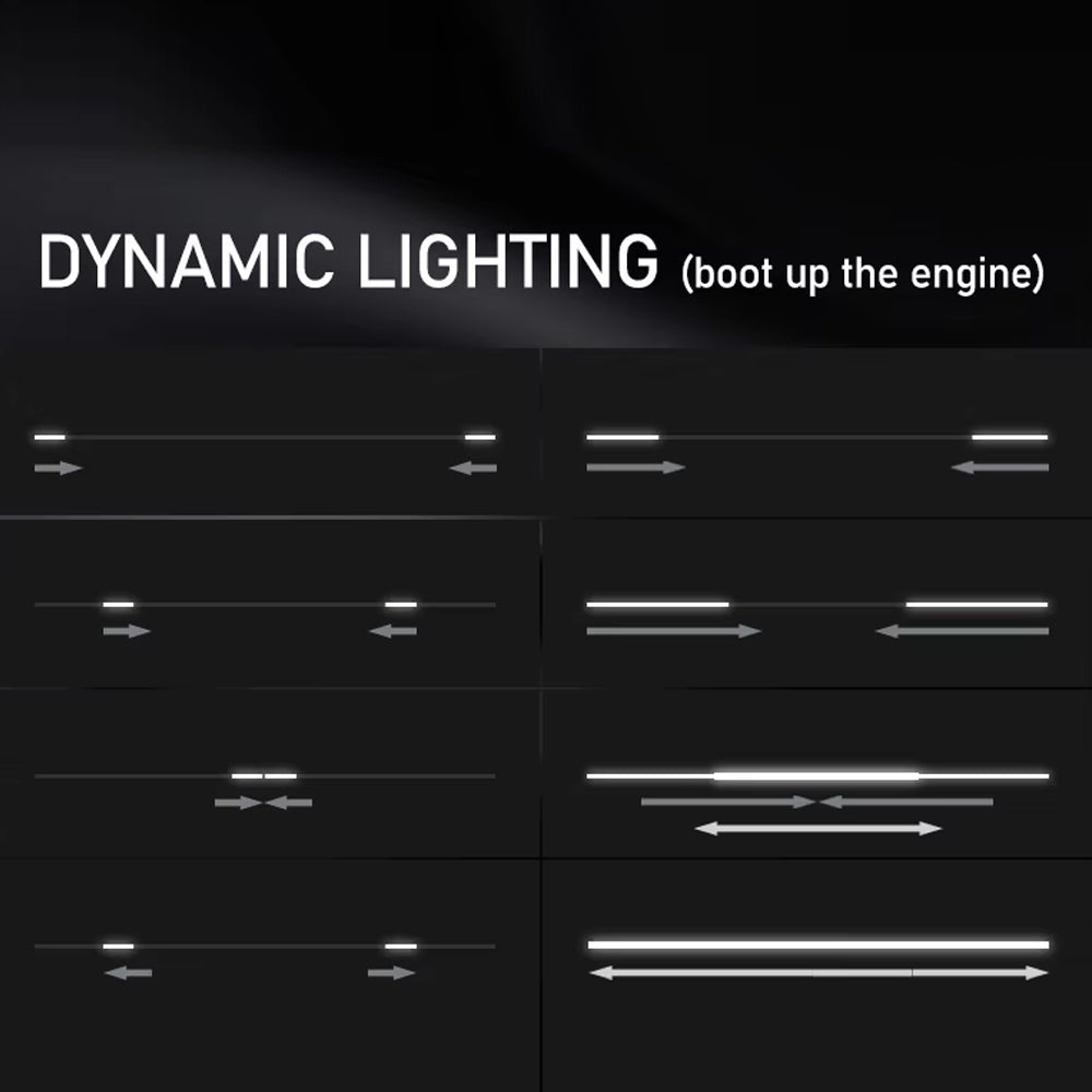1.8m Red LED Hood Strip Light Start Scan Dynamic DRL & Yellow Turn Signal Lamp