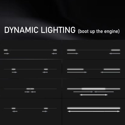 1.8m Red LED Hood Strip Light Start Scan Dynamic DRL & Yellow Turn Signal Lamp