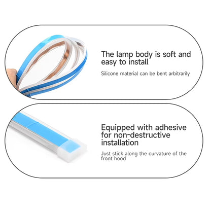 1m White LED Hood Strip Light Start Scan Dynamic DRL Yellow and Turn Signal Lamp