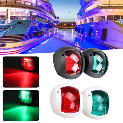 Pair White 12-24V LED Navigation Lights Signal Warning Lamps Marine Boat Yacht