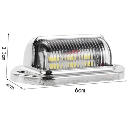 10 x LED Number Plate Lamps Multivolt 12-24v Durable Silver Waterproof Lamps