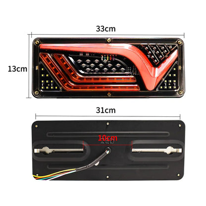 2 x 12V LED Rear Lamps Stop Tail Indicator Reverse Lights for Trailer Truck