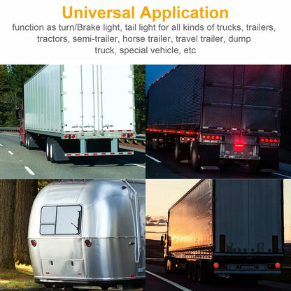 1 x Amber LED Rear Light Round 136mm 12-24V Indicator Lamp Caravan Trailer Truck