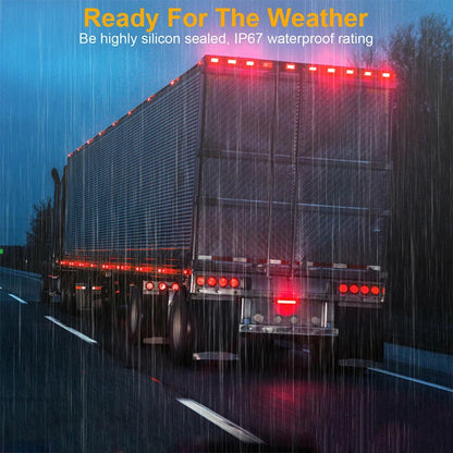 1 x Amber LED Rear Light Round 136mm 12-24V Indicator Lamp Caravan Trailer Truck