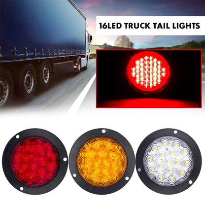 1 x Amber LED Rear Light Round 136mm 12-24V Indicator Lamp Caravan Trailer Truck