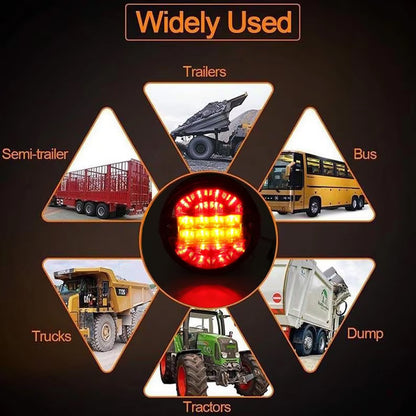 2 x LED Rear Light Round 139mm 12-24V Stop Tail Indicator Lamp Trailer Truck