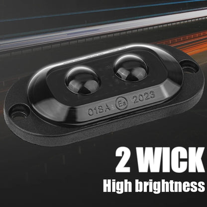 2 x White LED Front Marker Lamps 2LED 12V-24V Multivolt LED Front Marker Lights