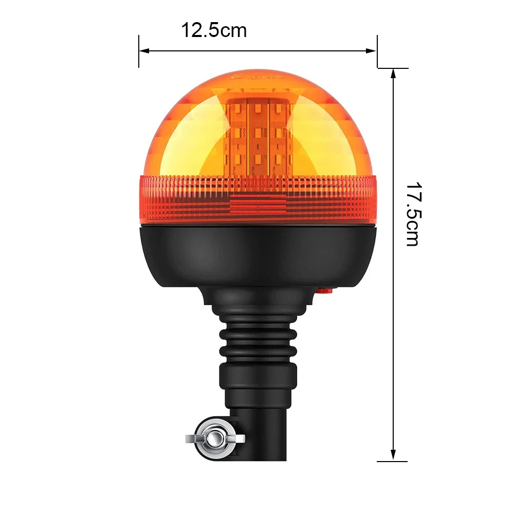 1 x Amber LED Strobe Light Beacon Lamp 12-24V Flashing Warning Lamp with Bracket