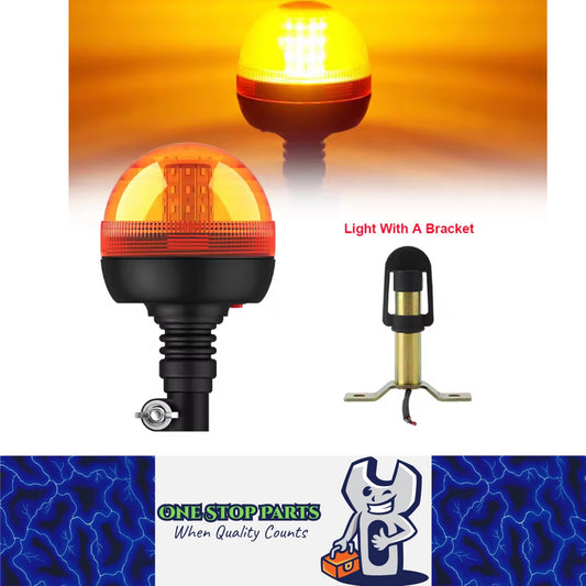 1 x Amber LED Strobe Light Beacon Lamp 12-24V Flashing Warning Lamp with Bracket