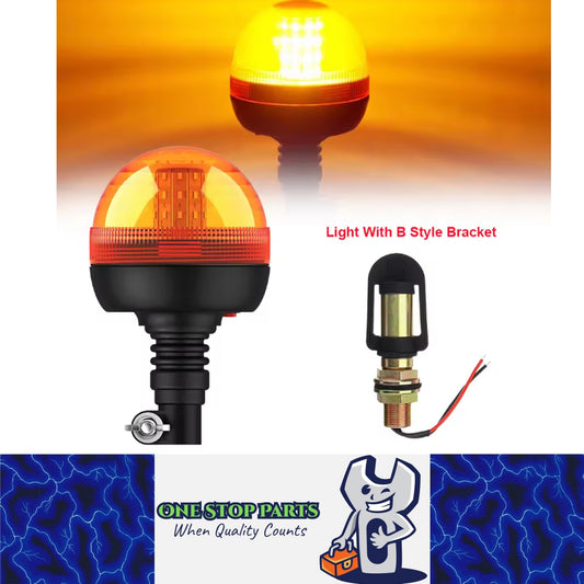 1 x Amber LED Strobe Light Beacon Lamp 12-24V Warning Flashing Lamp with Bracket