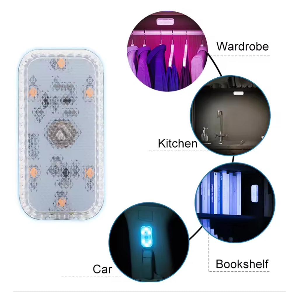 Blue Mini LED Touch Switch Light USB Car Interior Lighting Ceiling Reading Lamp