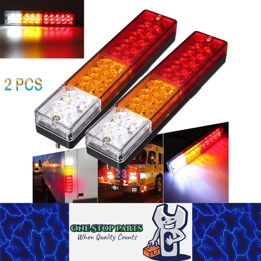 2 x 12V LED Rear Lamp Stop Tail Indicator Reverse Light for Trailer Truck