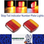 2x 12V LED Trailer Light Stop Tail Indicator Number Plate Light Combo Truck Lamp